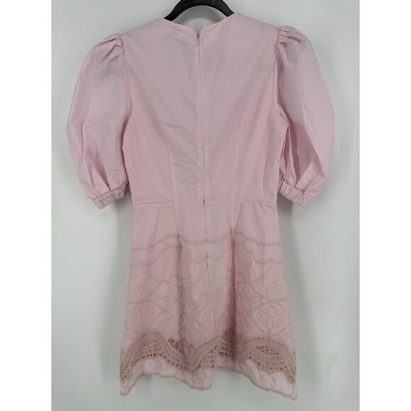 Bardot Embroidered Doily Dress In Blush Women’s 4 Read $208 - Picture 7 of 14